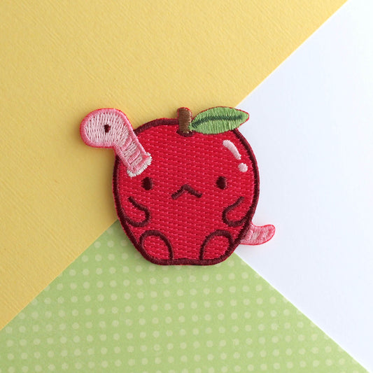 Grumpy Apple Embroidered Iron-On Patch