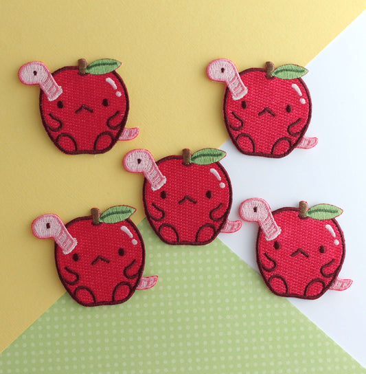 Grumpy Apple Embroidered Iron-On Patch