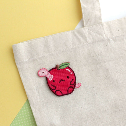 Grumpy Apple Embroidered Iron-On Patch