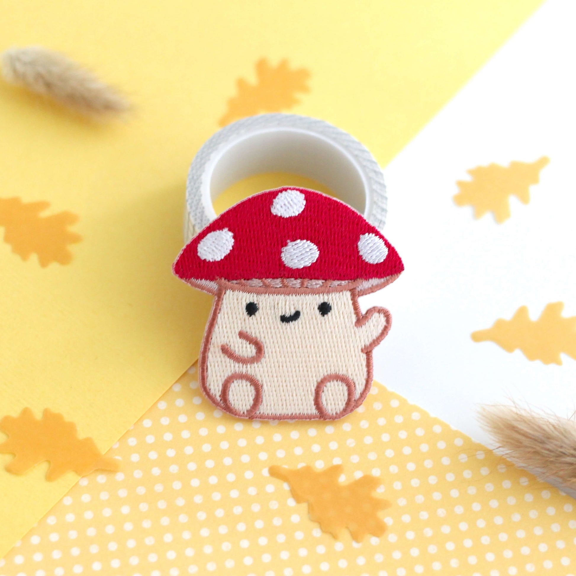Cute Red Cap Mushroom Iron On Patch - Cottagecore Embroidered