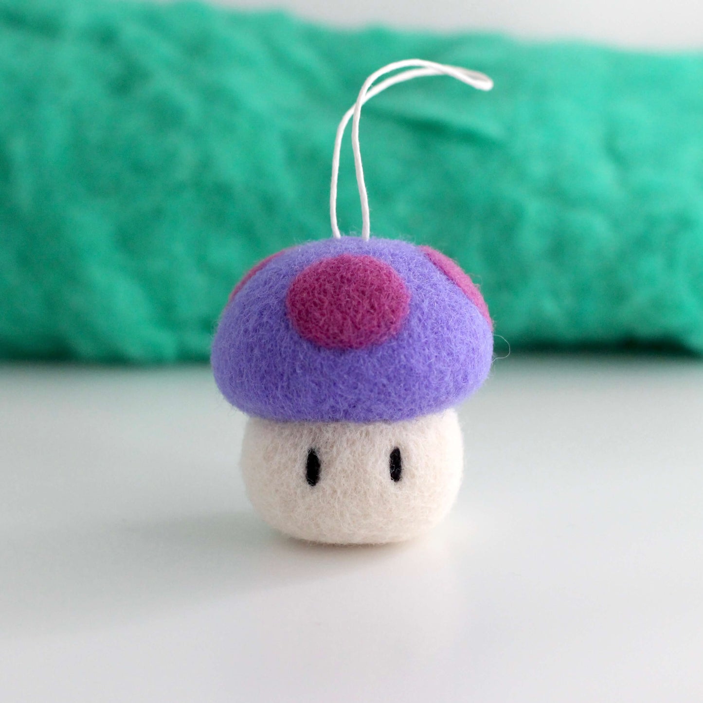 Needle Felted Purple Poison Mushroom Ornament