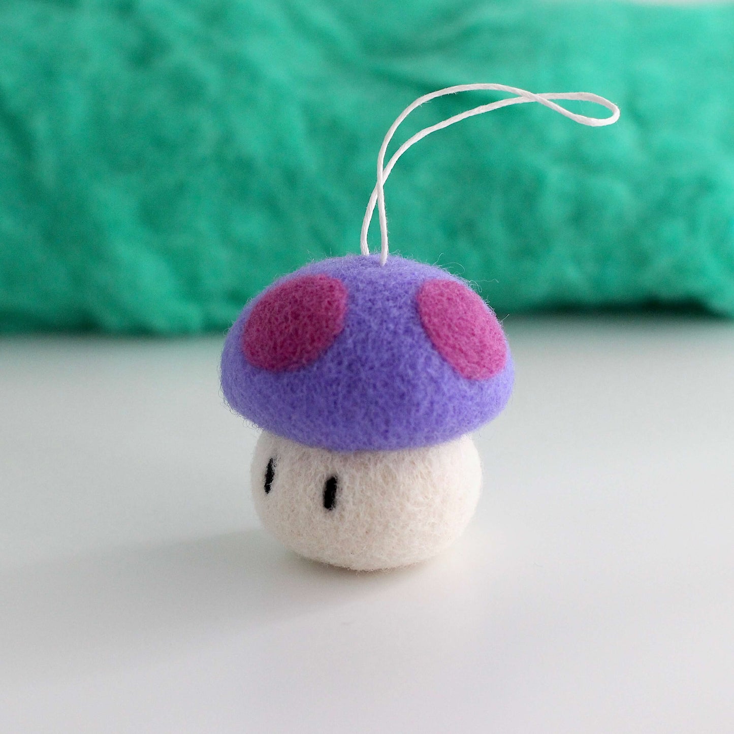 Needle Felted Purple Poison Mushroom Ornament