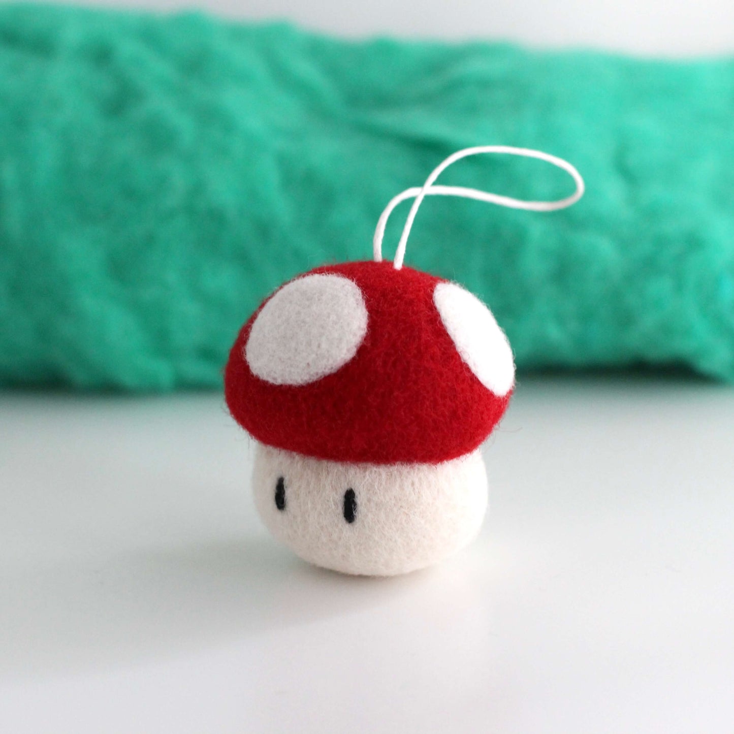 Needle Felted Red Super Mushroom Ornament