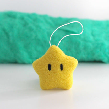 Needle Felted Super Star Ornament