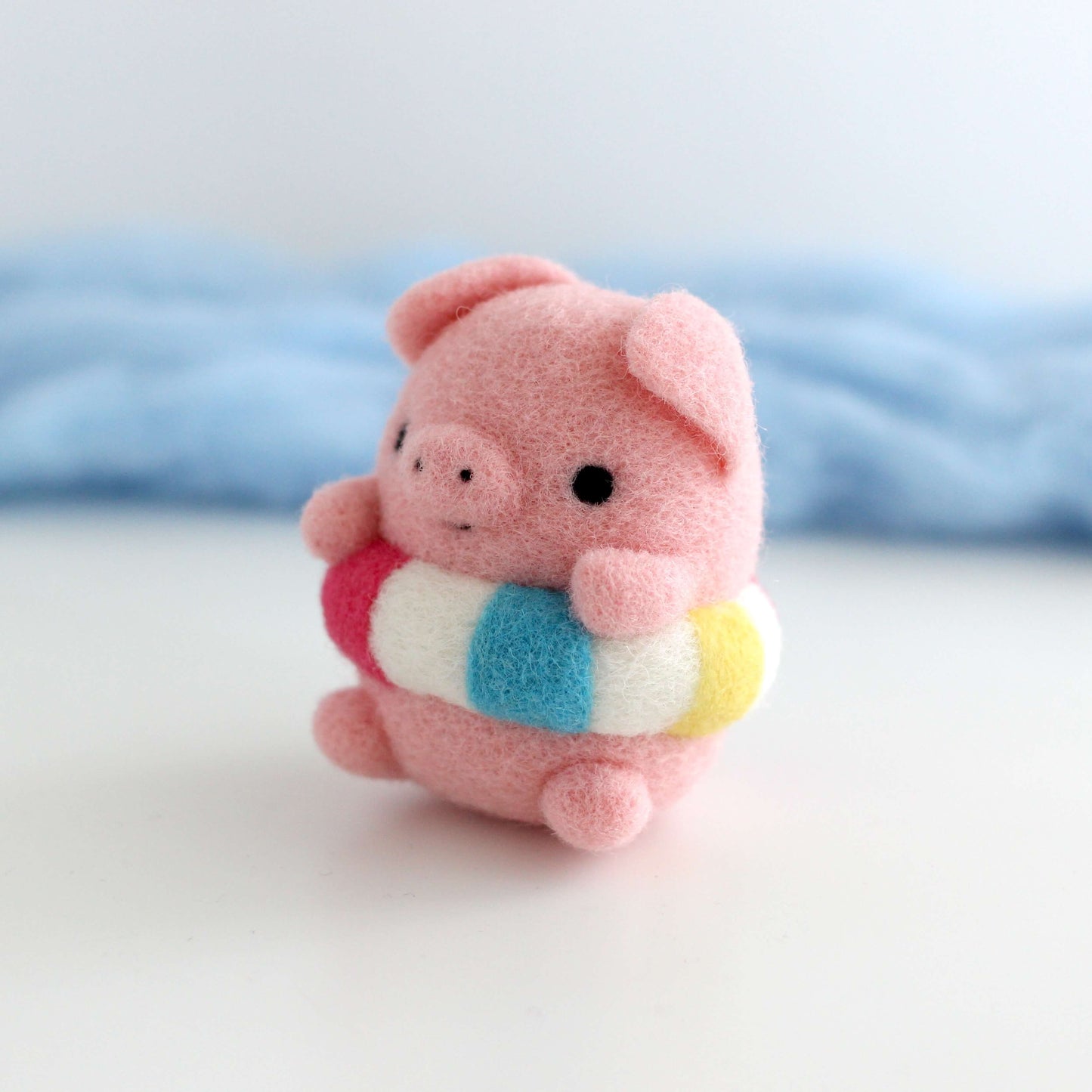 Needle Felted Piggie in a Floatie