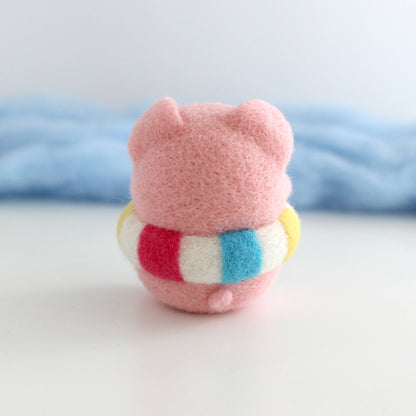 Needle Felted Piggie in a Floatie