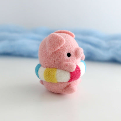 Needle Felted Piggie in a Floatie