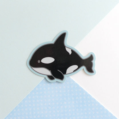Orca Vinyl Sticker (w Pixie Dust) - Cute Killer Whale Decal