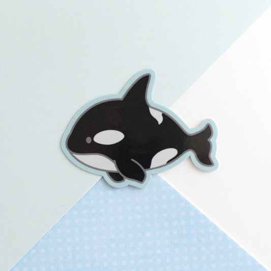 Orca Vinyl Sticker (w Pixie Dust) - Cute Killer Whale Decal