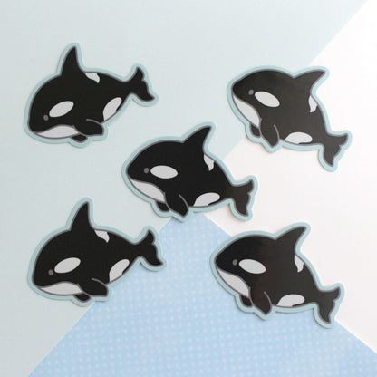 Orca Vinyl Sticker (w Pixie Dust) - Cute Killer Whale Decal