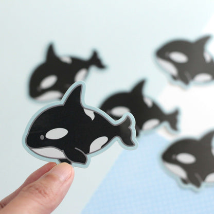 Orca Vinyl Sticker (w Pixie Dust) - Cute Killer Whale Decal