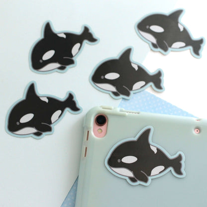 Orca Vinyl Sticker (w Pixie Dust) - Cute Killer Whale Decal