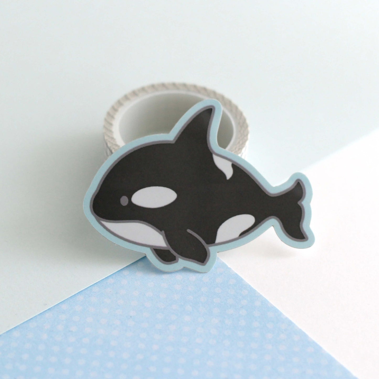 Orca Vinyl Sticker (w Pixie Dust) - Cute Killer Whale Decal