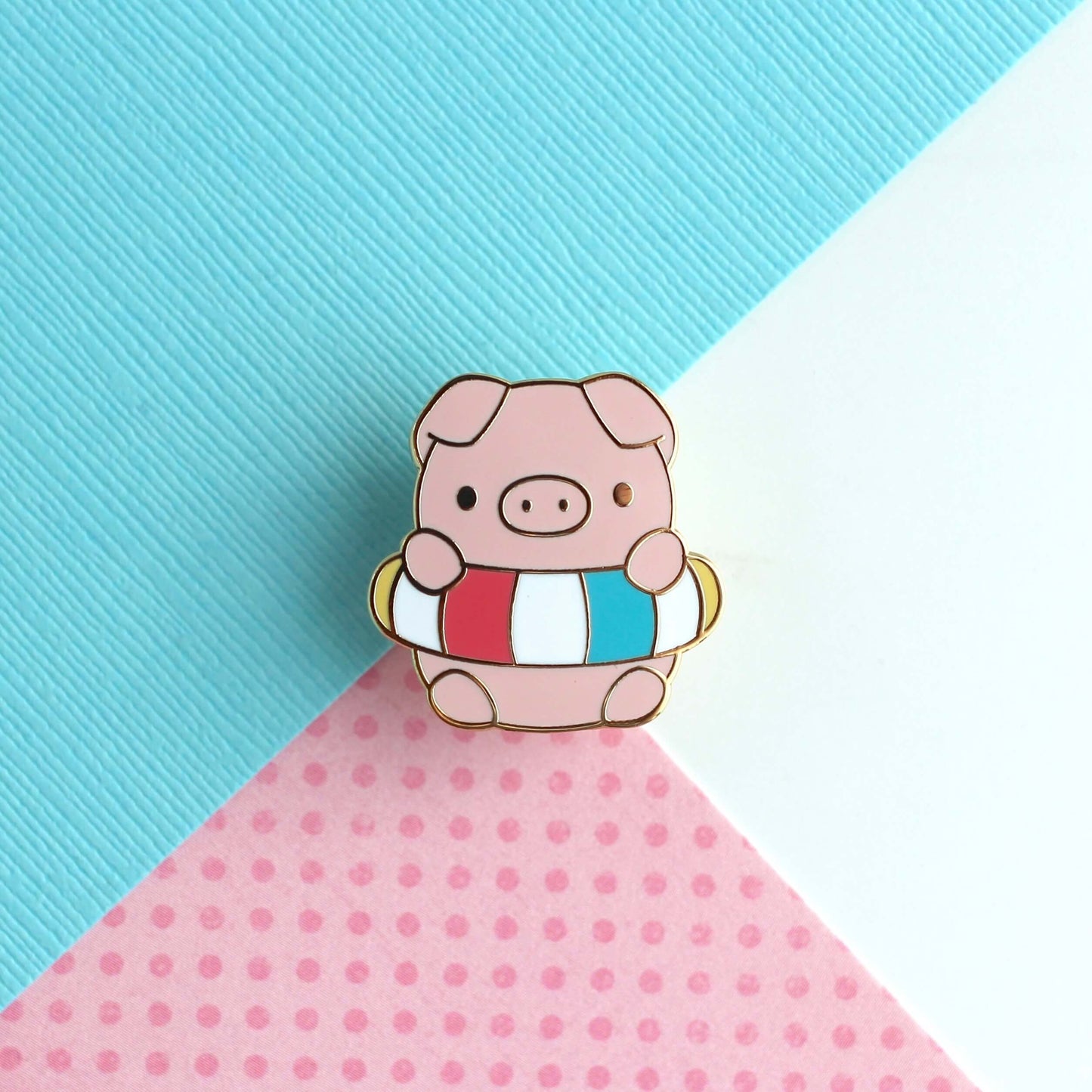 Pig in a Floatie Enamel Pin