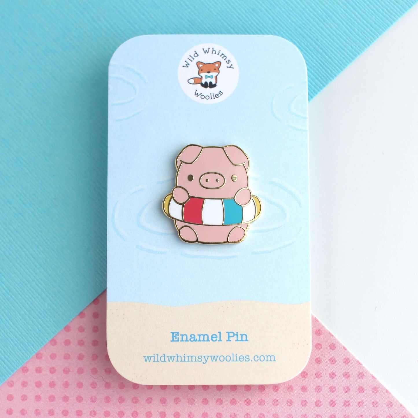 Pig in a Floatie Enamel Pin