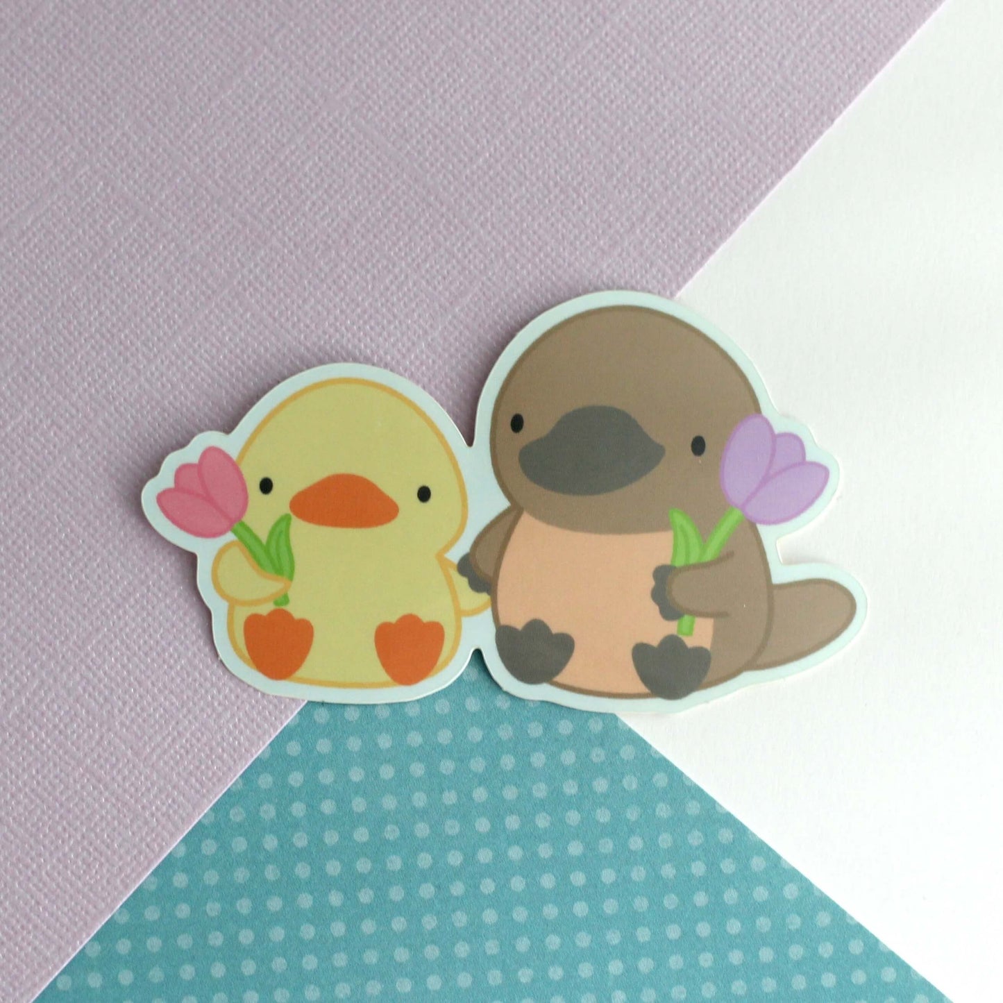 Platypus and Duck Friends Vinyl Sticker