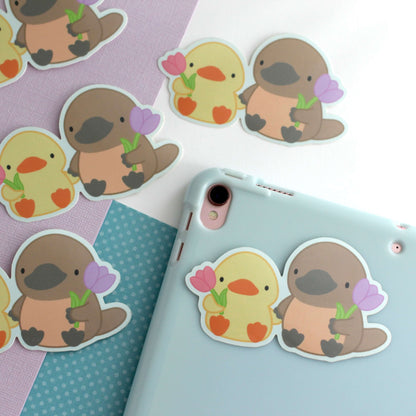 Platypus and Duck Friends Vinyl Sticker