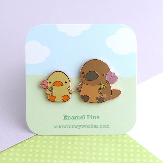 Platypus and Duck Friends Duo Enamel Pin Set