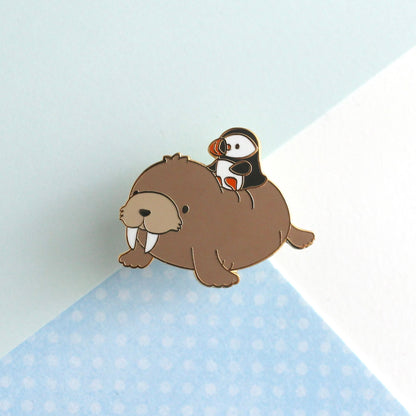 Puffin and Walrus Enamel Pin