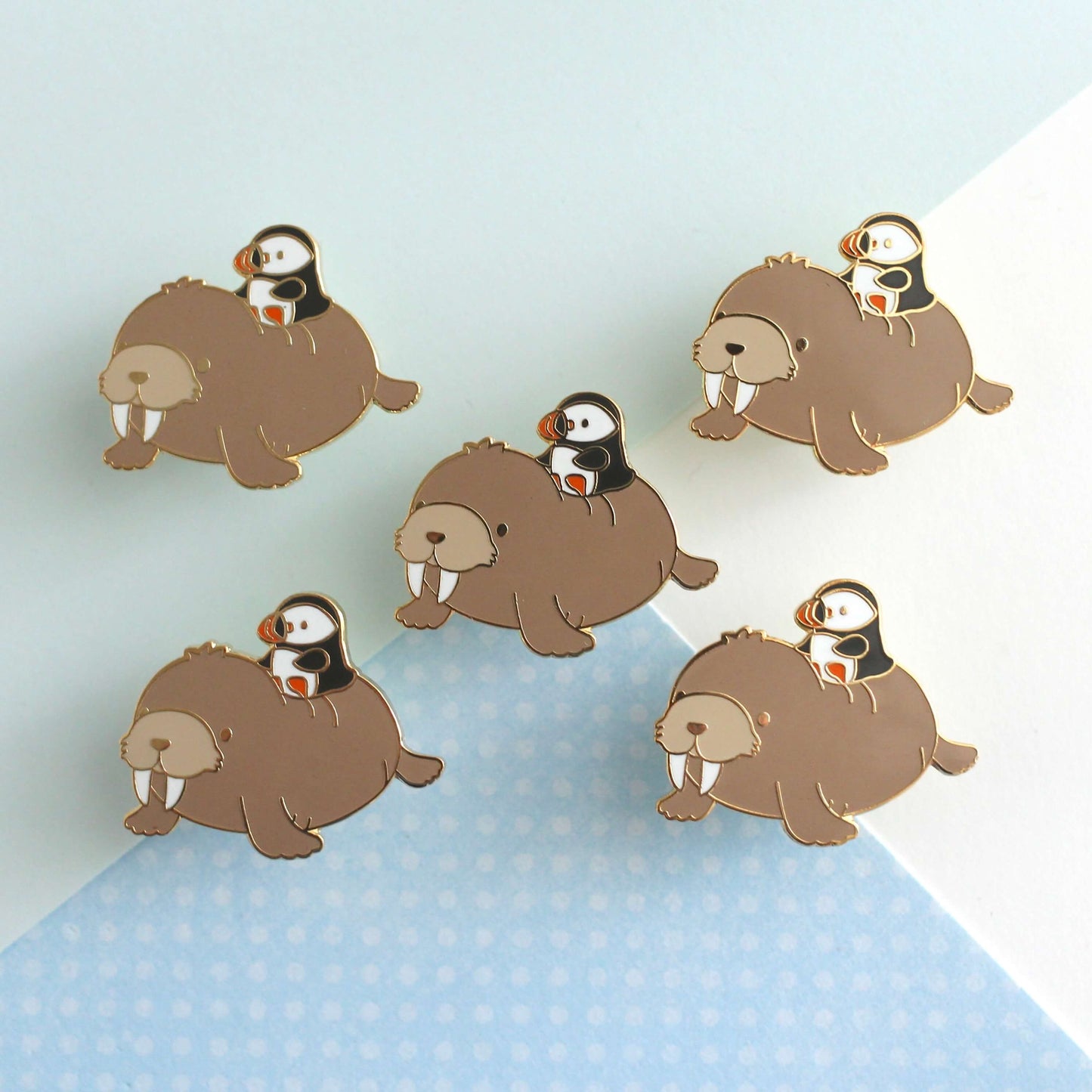 Puffin and Walrus Enamel Pin