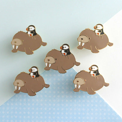 Puffin and Walrus Enamel Pin
