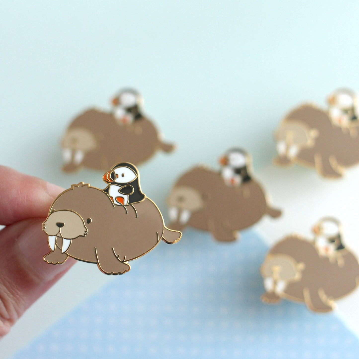 Puffin and Walrus Enamel Pin