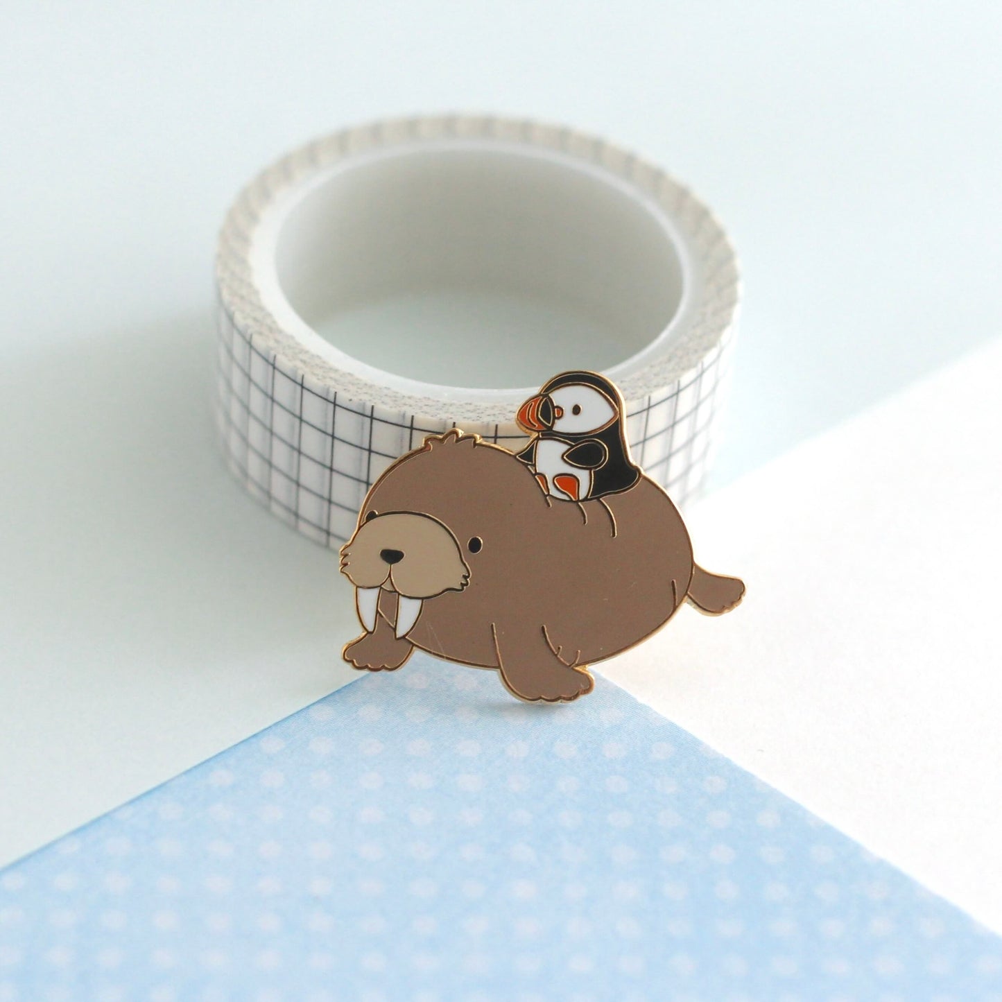 Puffin and Walrus Enamel Pin
