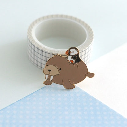 Puffin and Walrus Enamel Pin