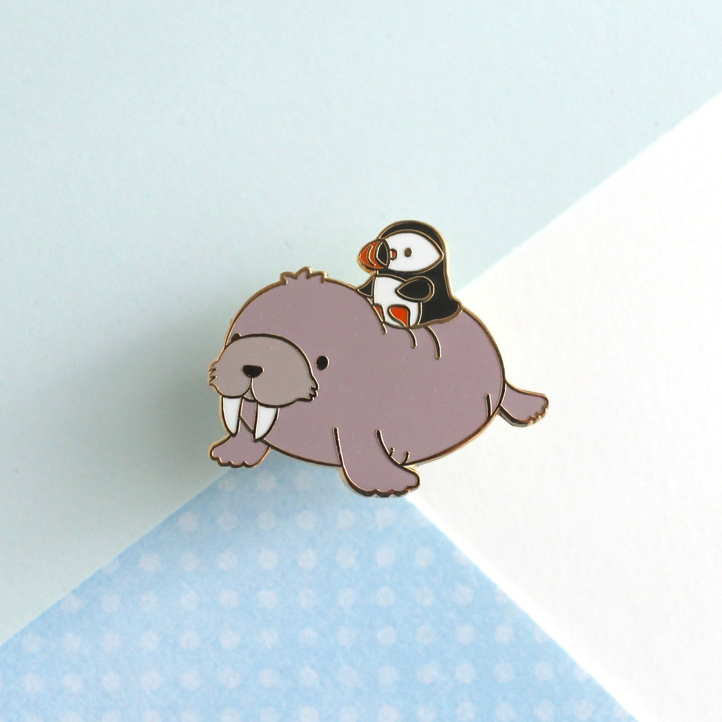 Puffin and Walrus Enamel Pin
