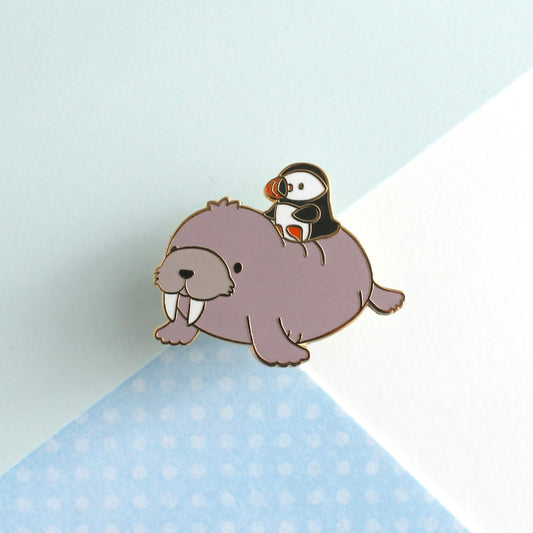Puffin and Walrus Enamel Pin