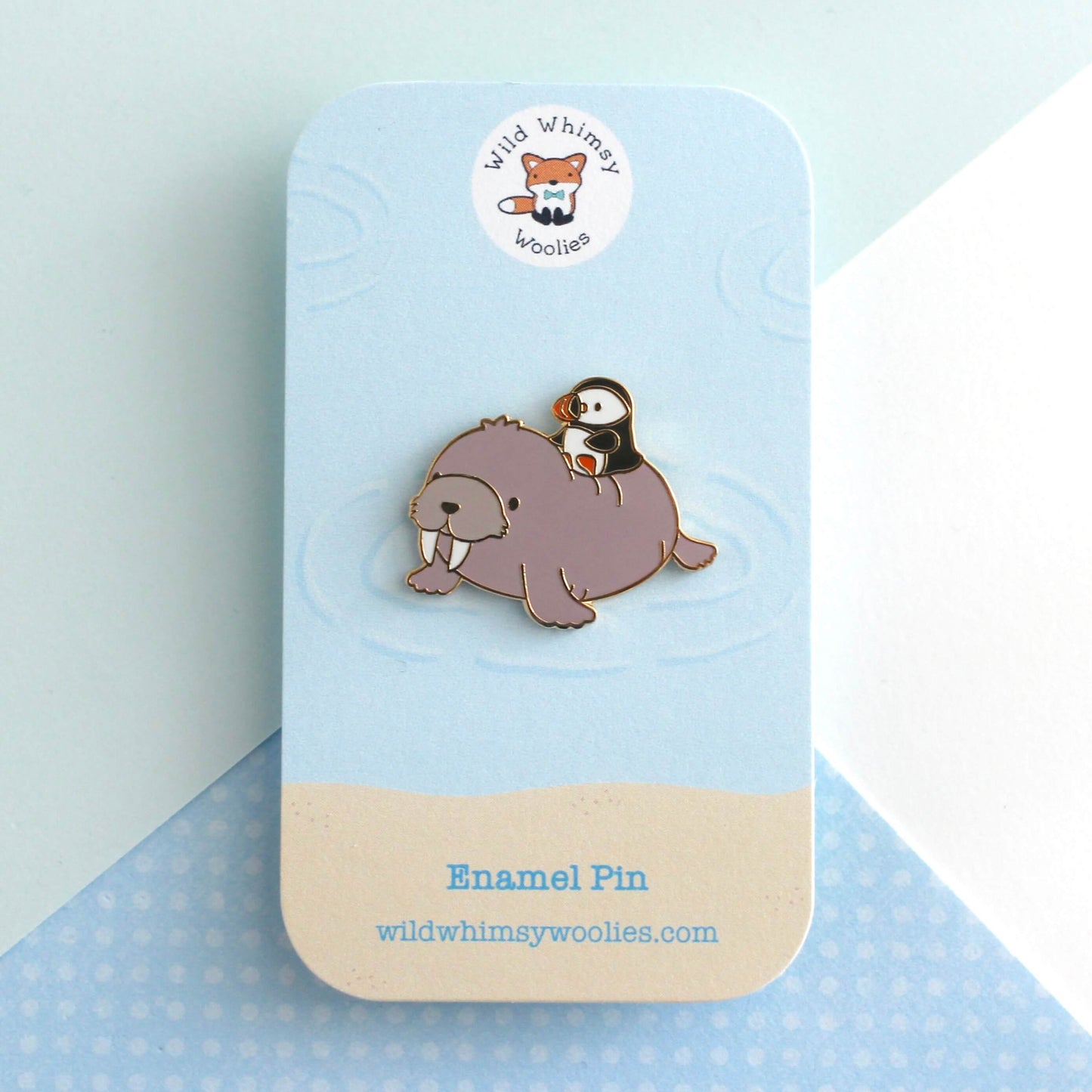 Puffin and Walrus Enamel Pin