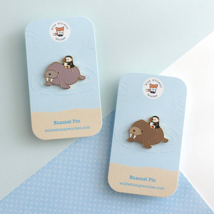 Puffin and Walrus Enamel Pin