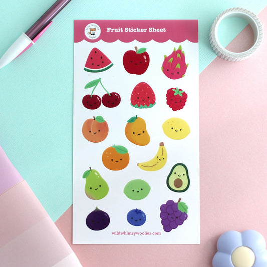 Rainbow Fruit Sticker Sheet