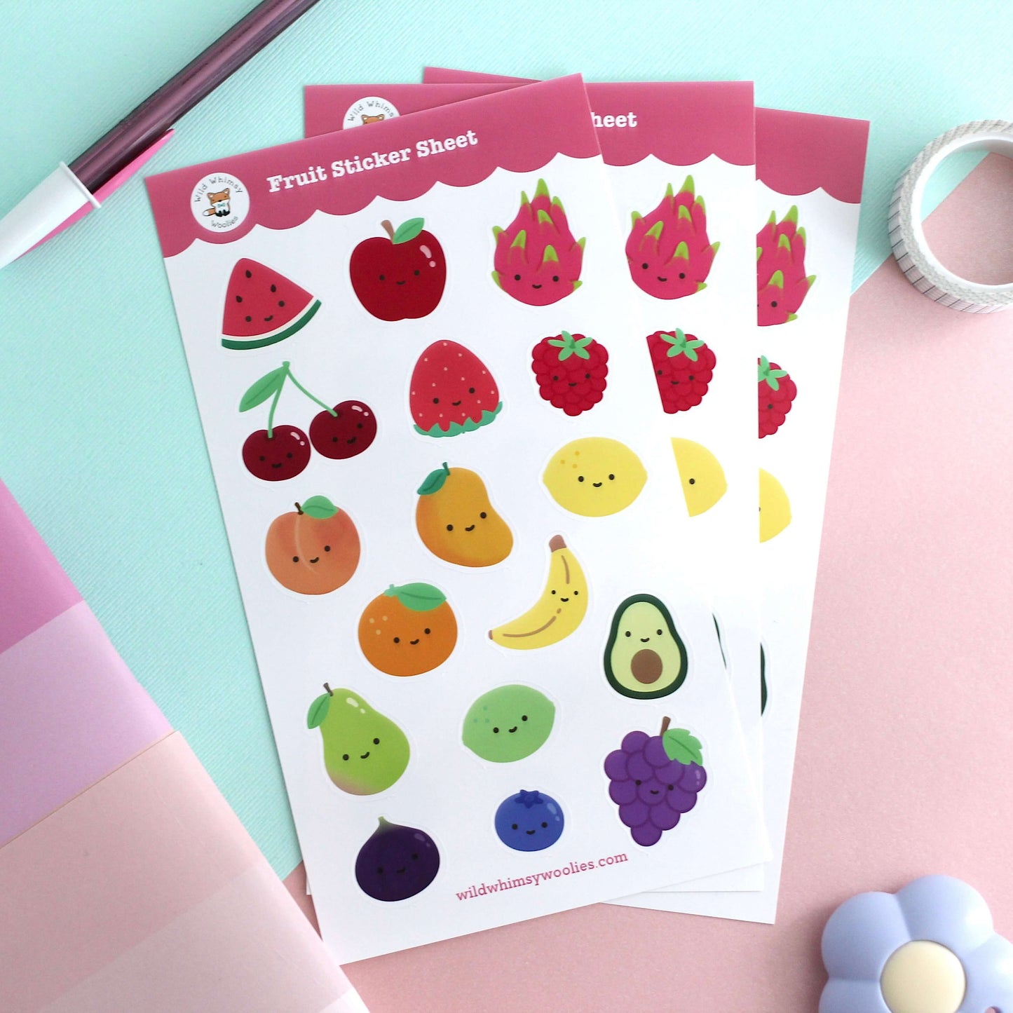 Rainbow Fruit Sticker Sheet