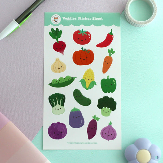 Rainbow Veggies Sticker Sheet