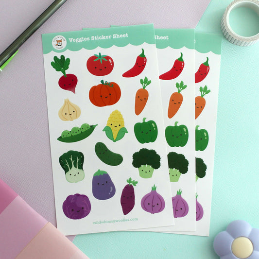 Rainbow Veggies Sticker Sheet