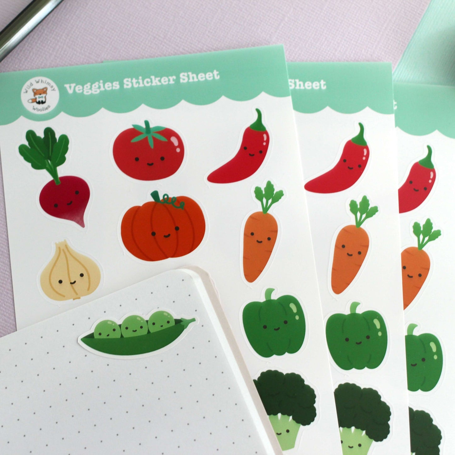 Rainbow Veggies Sticker Sheet