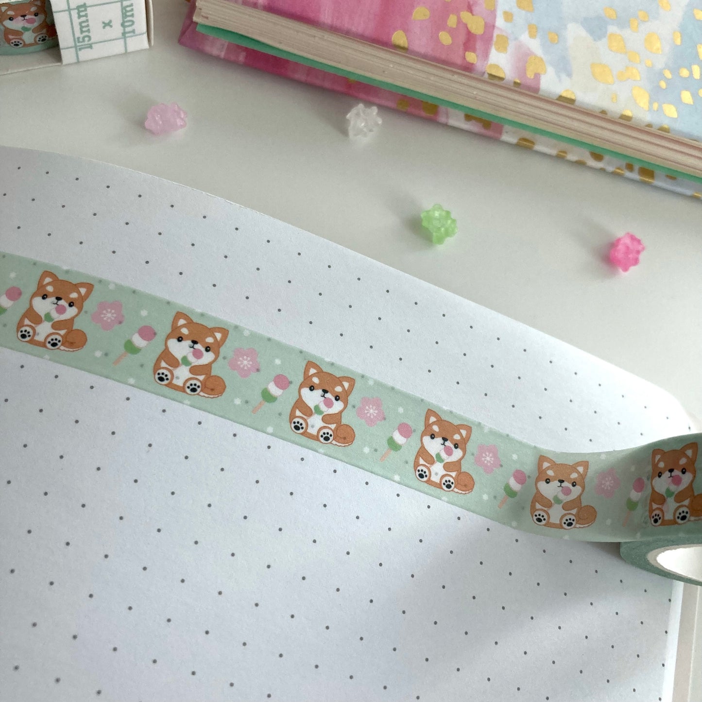 Shiba Inu Eating Dango Washi Tape - Dog Lover Gift