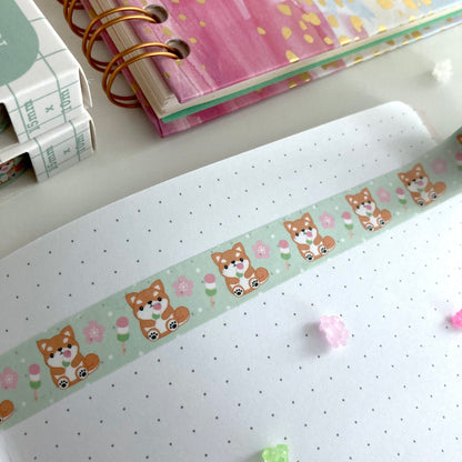 Shiba Inu Eating Dango Washi Tape - Dog Lover Gift