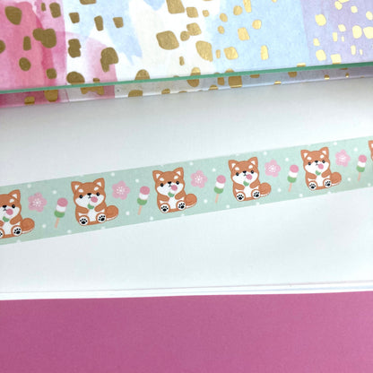 Shiba Inu Eating Dango Washi Tape - Dog Lover Gift