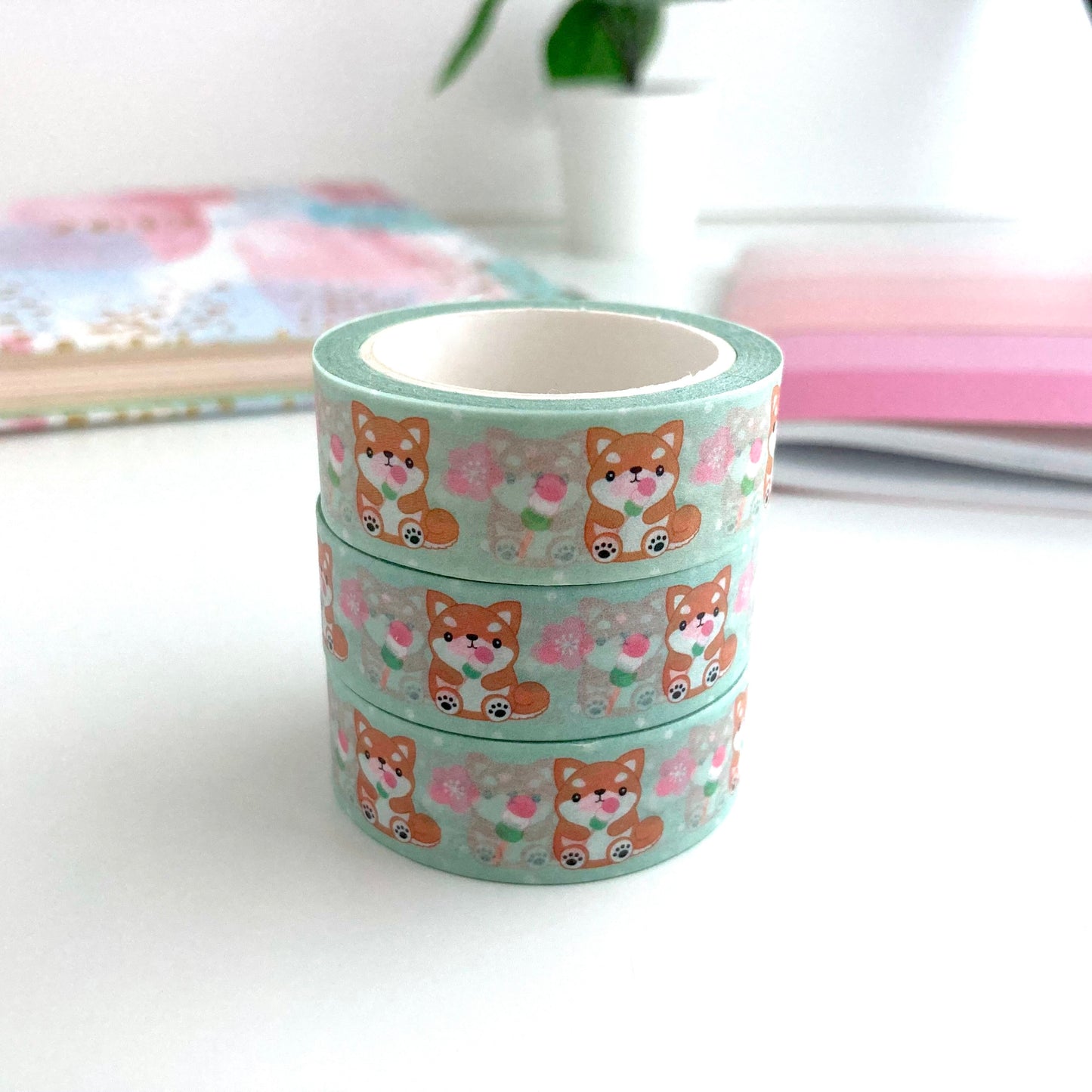 Shiba Inu Eating Dango Washi Tape - Dog Lover Gift