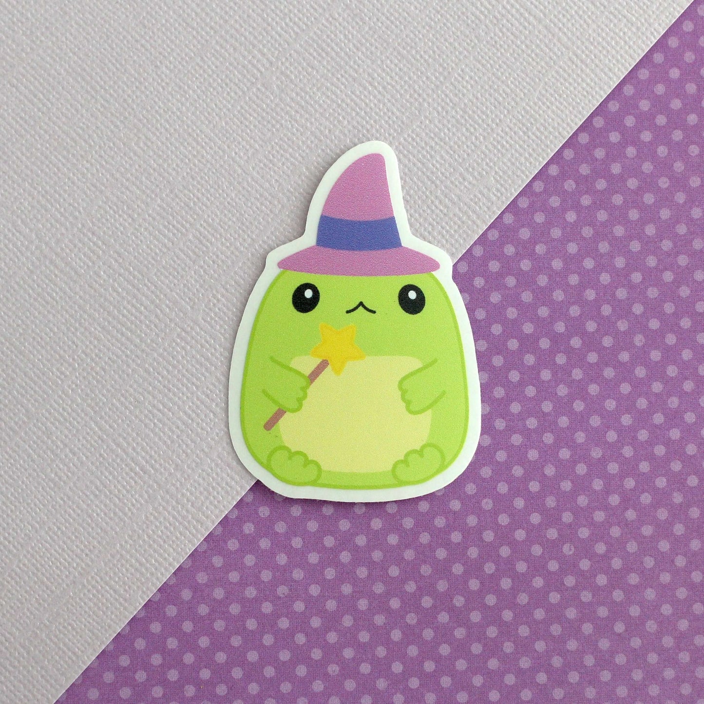 Toad Witch Clear Vinyl Sticker - Magical Green Frog Decal