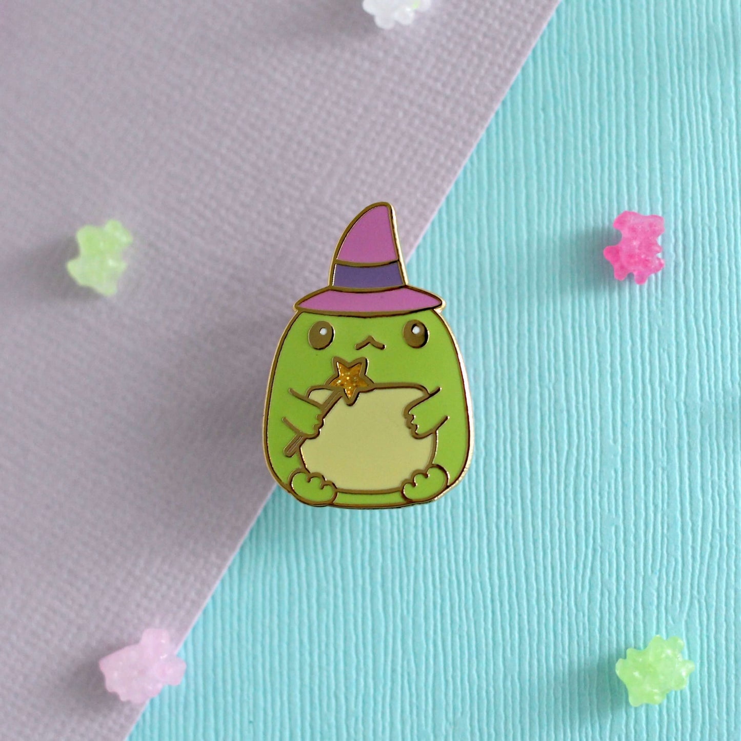 Toad Witch Enamel Pin - Magical Green Frog Pin