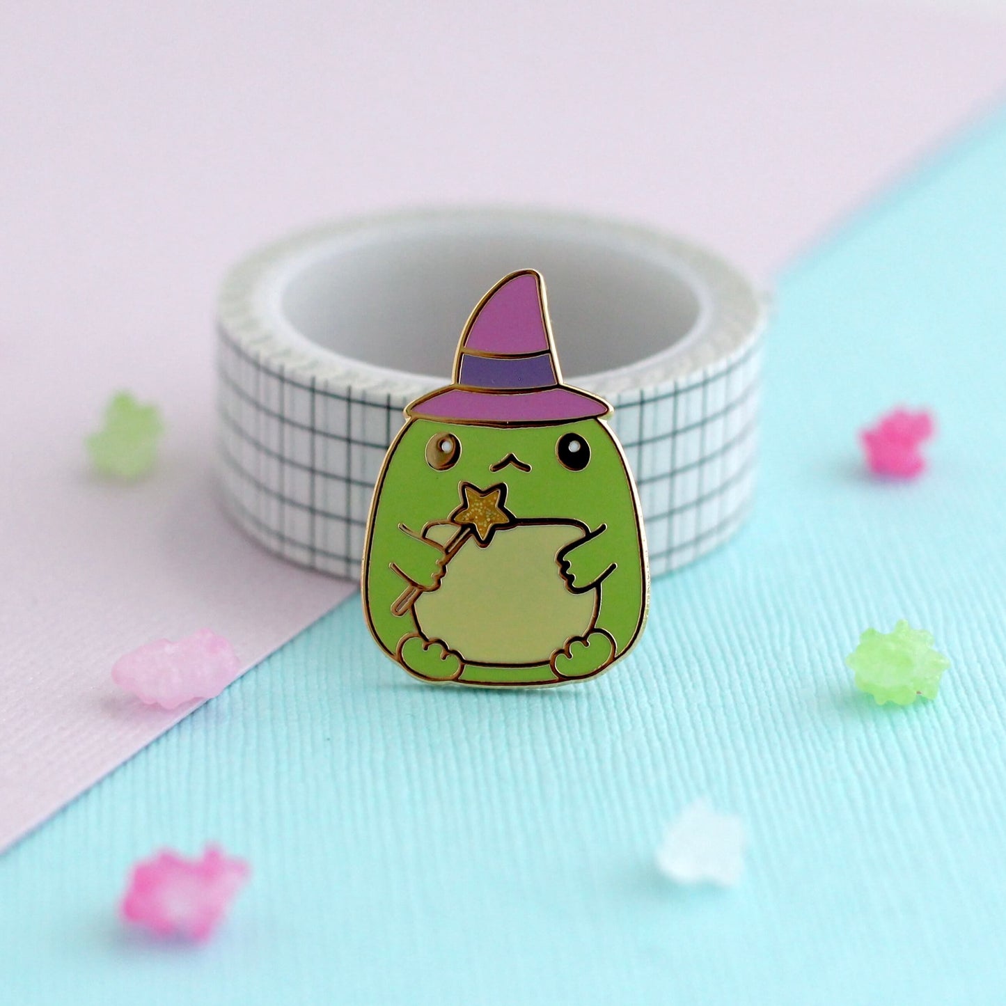 Toad Witch Enamel Pin - Magical Green Frog Pin