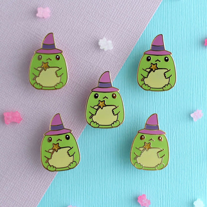 Toad Witch Enamel Pin - Magical Green Frog Pin