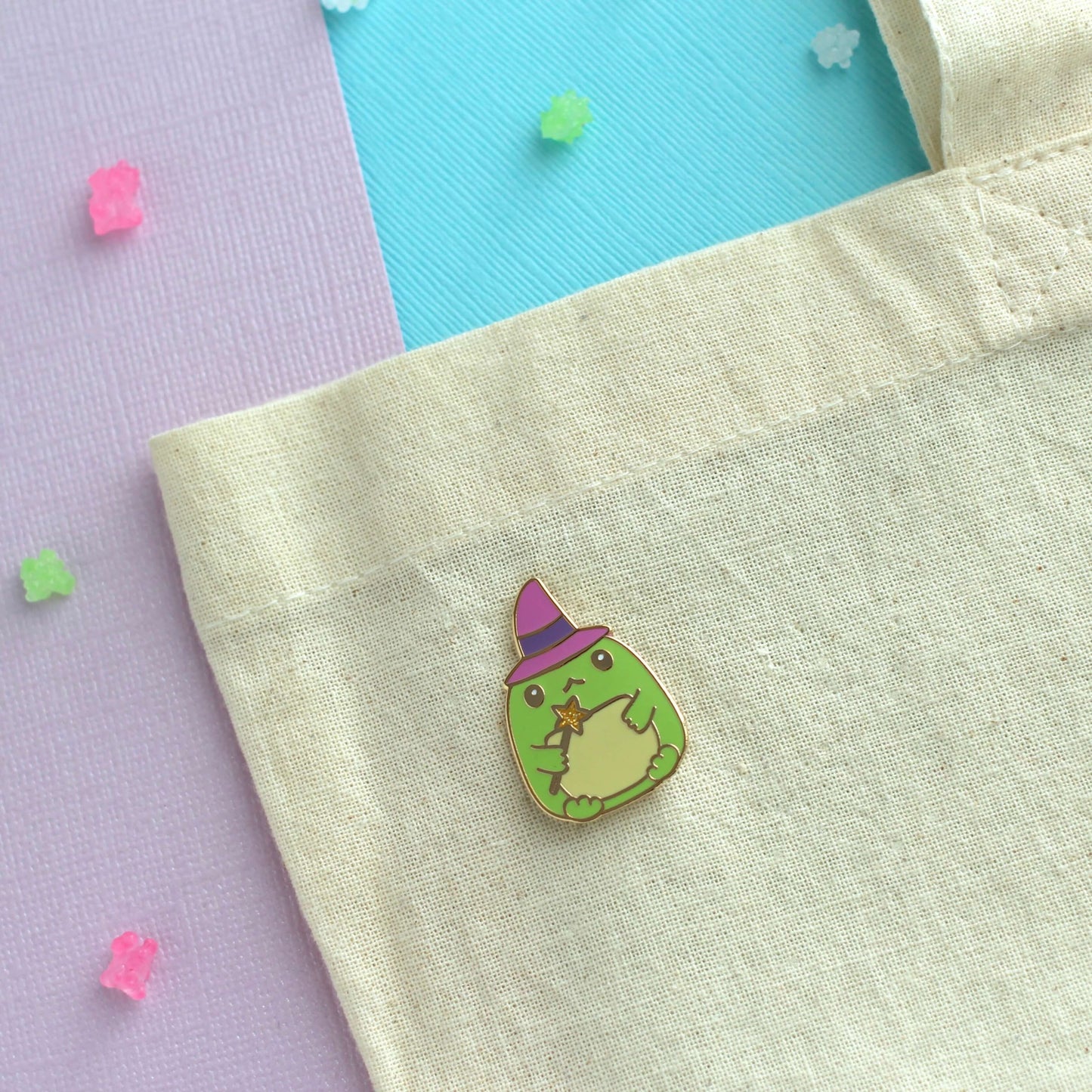 Toad Witch Enamel Pin - Magical Green Frog Pin