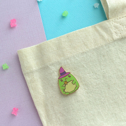 Toad Witch Enamel Pin - Magical Green Frog Pin