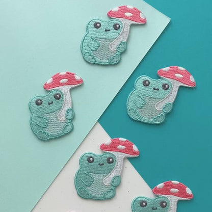 Cute Frog Embroidered Iron-On Patch for Jeans and Jackets