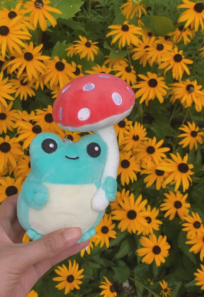 Mushroom Frog Plush Keychain