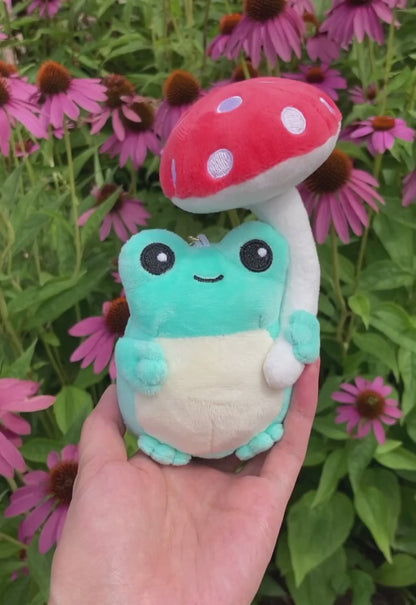 Mushroom Frog Plush Keychain